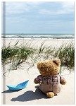 A5 notitieboek
blanco
'teddybeer aan het strand'